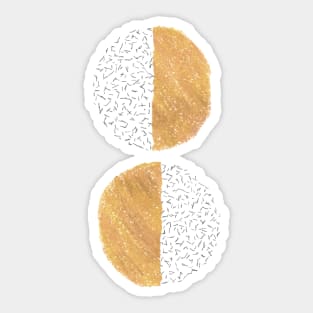 Rust orange mid century abstract circles Sticker